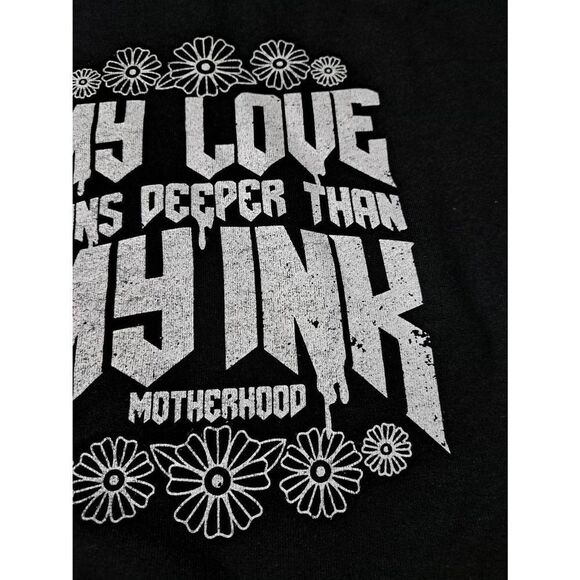 New Small Gildan My Love Runs Deeper Than My Ink Long Sleeve Pullover Sweatshirt - Picture 6 of 6